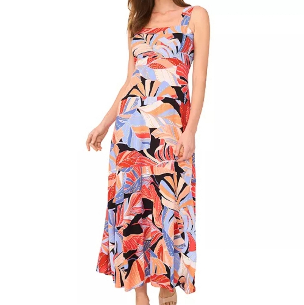 Vince Camuto Pink and Blue Sleeveless Maxi Sundress